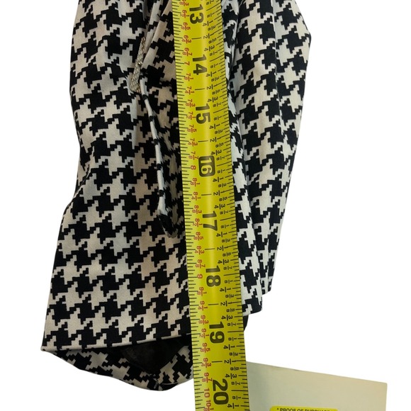 Lapis Houndstooth Trench Coat Women's Size M Black White Tie‎ Sleeve - Picture 6 of 9